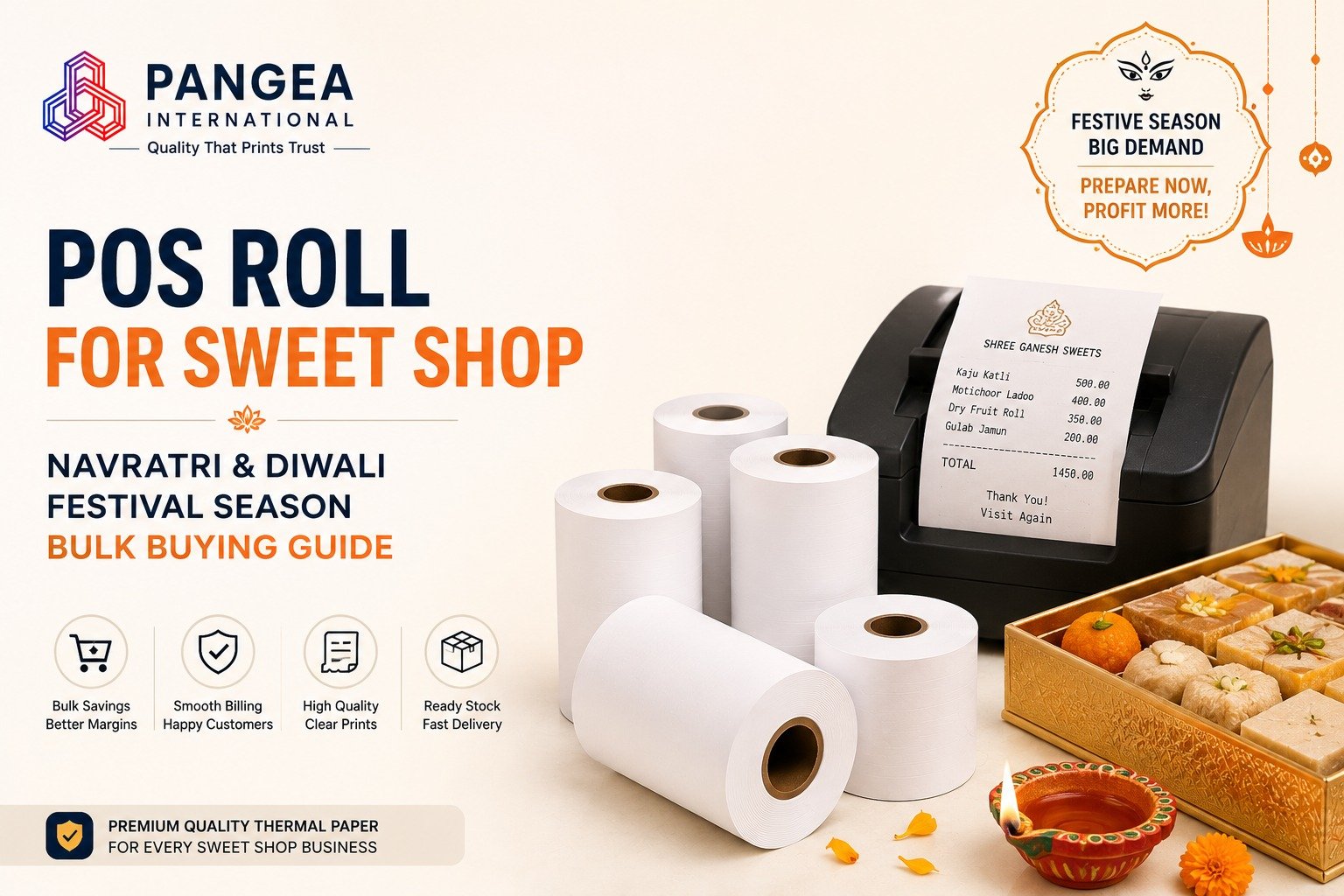 POS Roll for Sweet Shop: Navratri & Diwali Festival Season Bulk Buying Guide