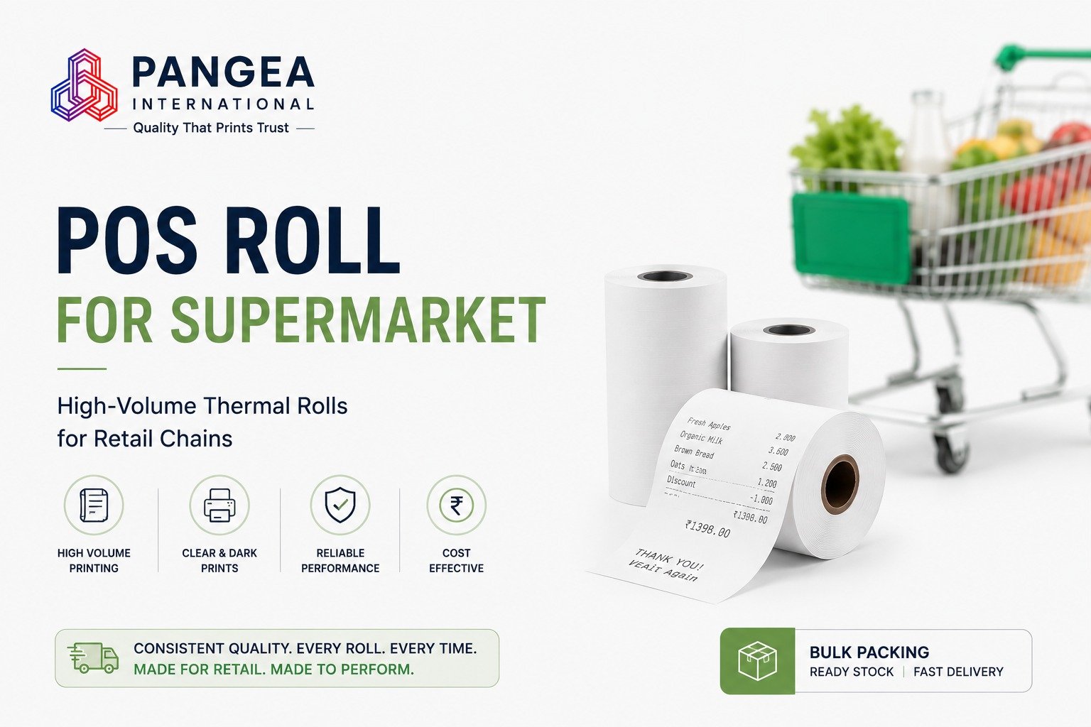 POS Roll for Supermarket: High-Volume Thermal Rolls for Retail Chains