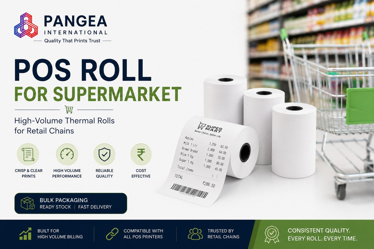 POS Roll for Supermarket: High-Volume Thermal Rolls for Retail Chains